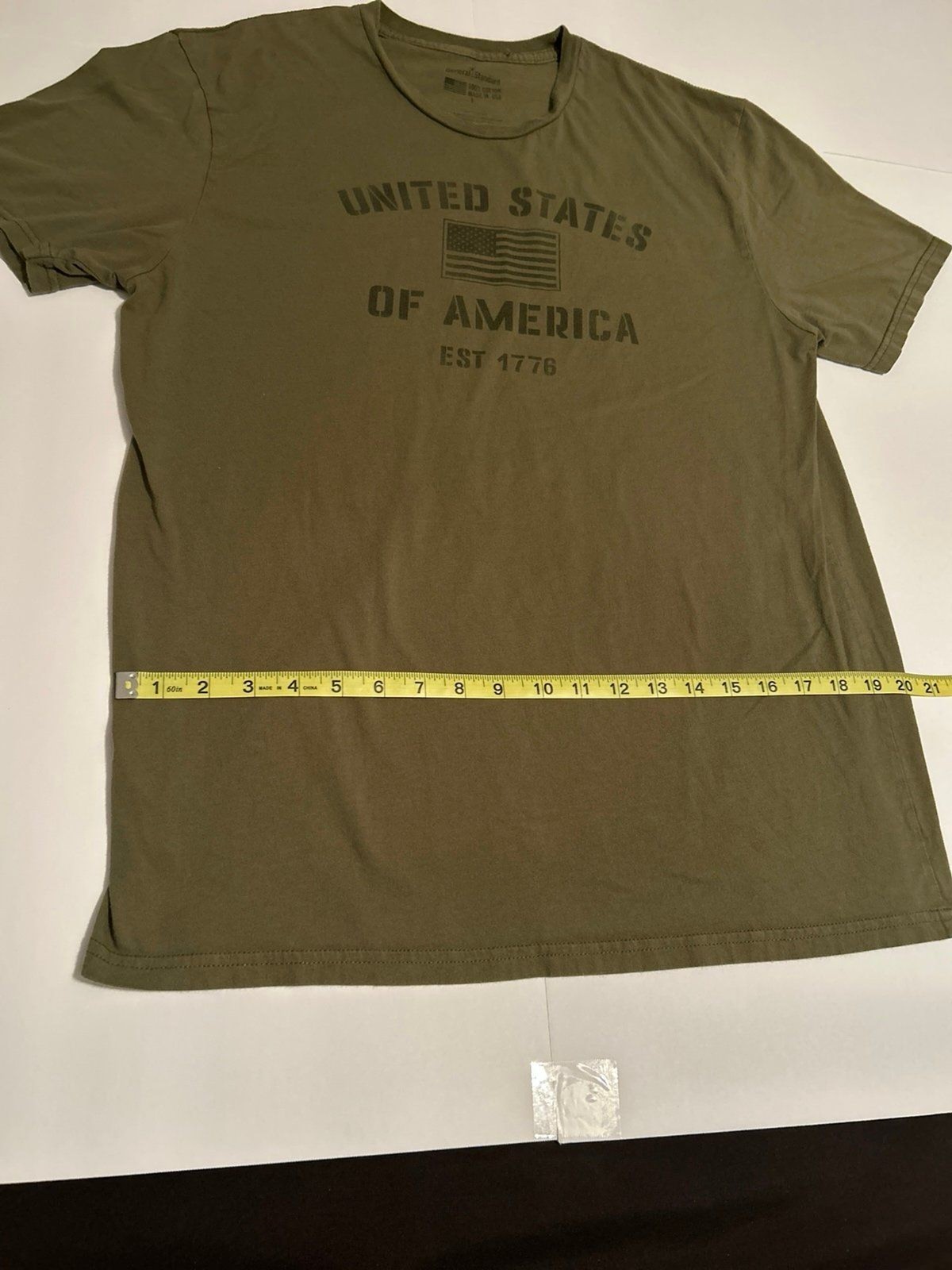 General Standard Men’s Olive Green "United States of America" Graphic T-Shirt LG gallery
