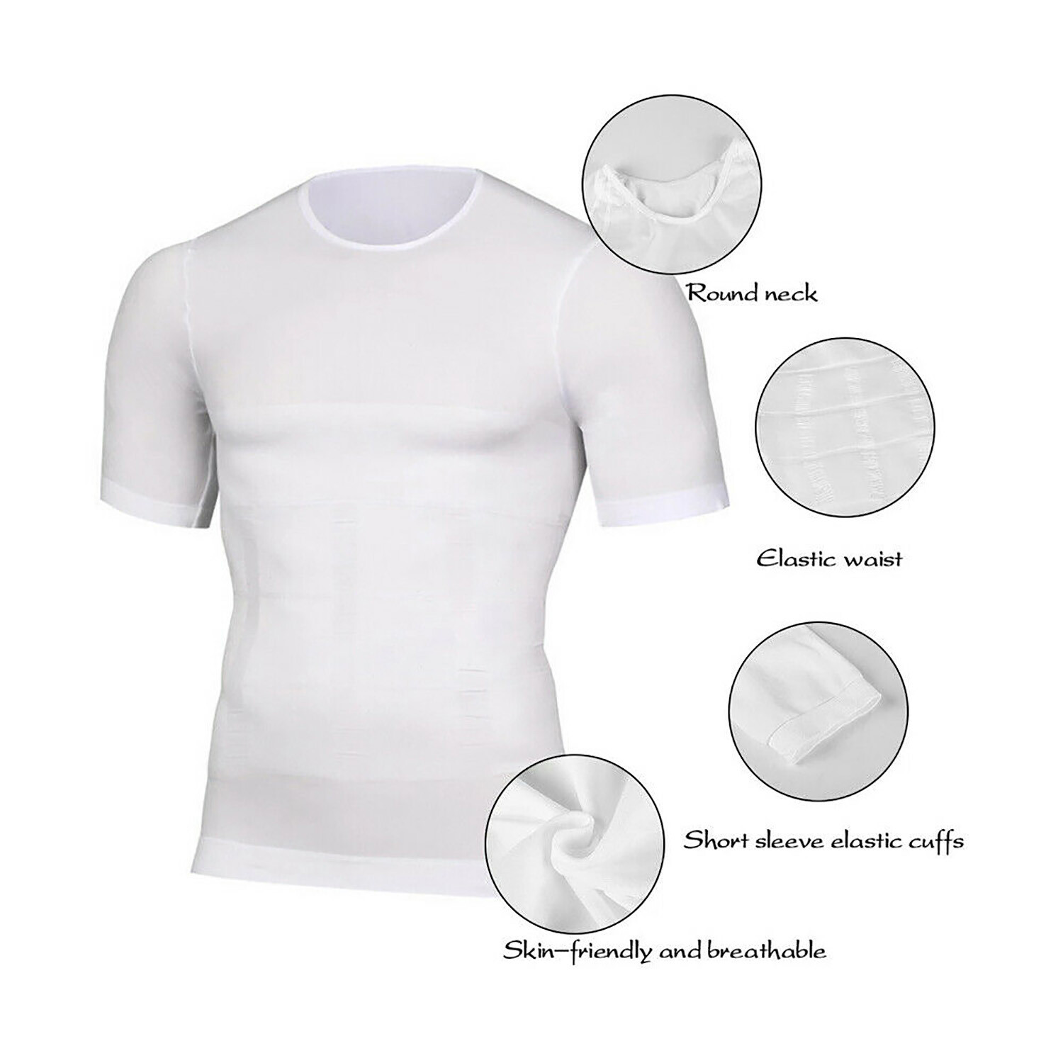 CGTFY Gynecomastia Compress Tank Top Men's Slim Abs Body Shaper Athletic Vest US gallery