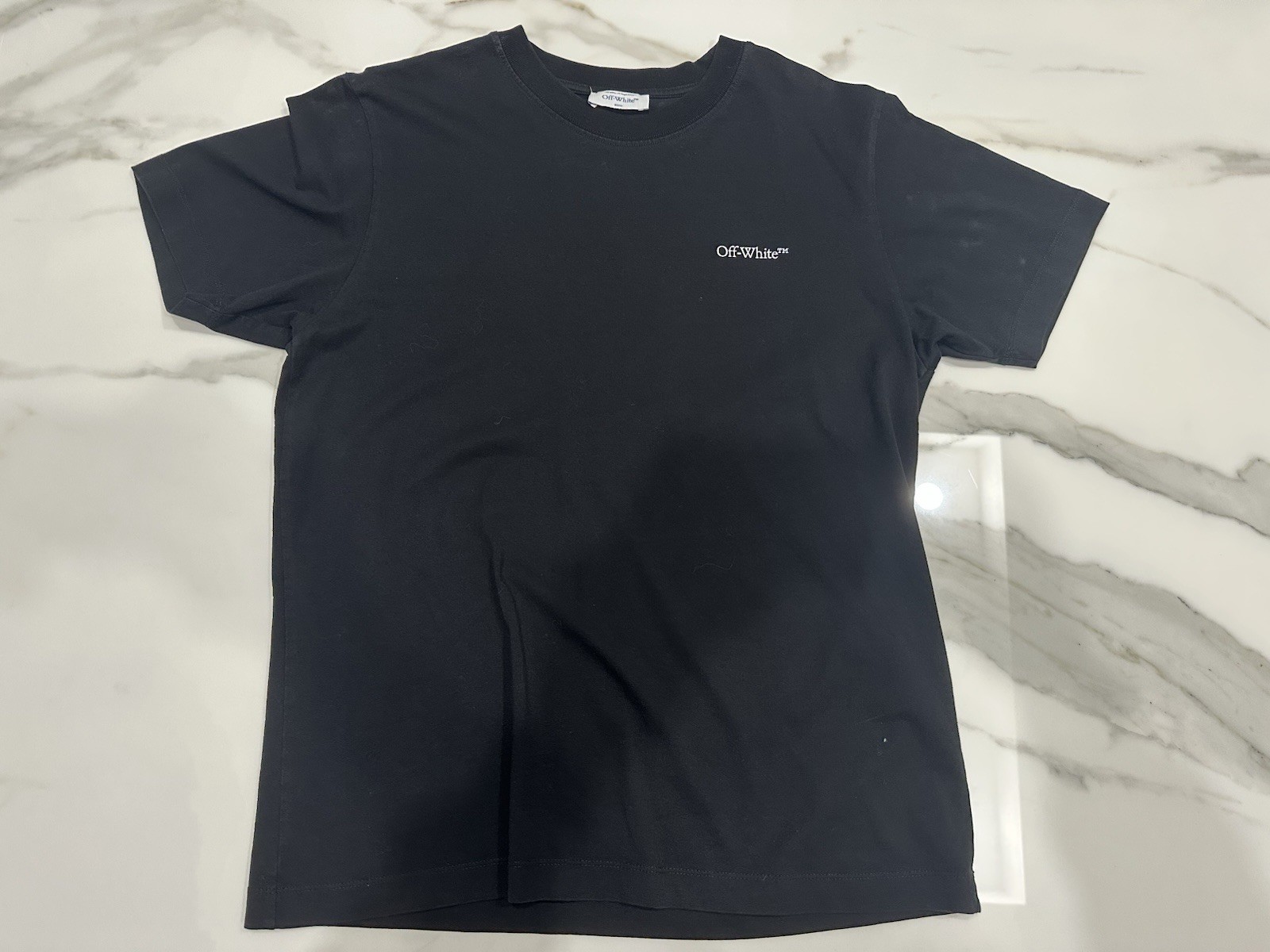 Off-White Men’s M Black Cotton Crew Neck Short Sleeve Graphic Logo T-Shirt gallery