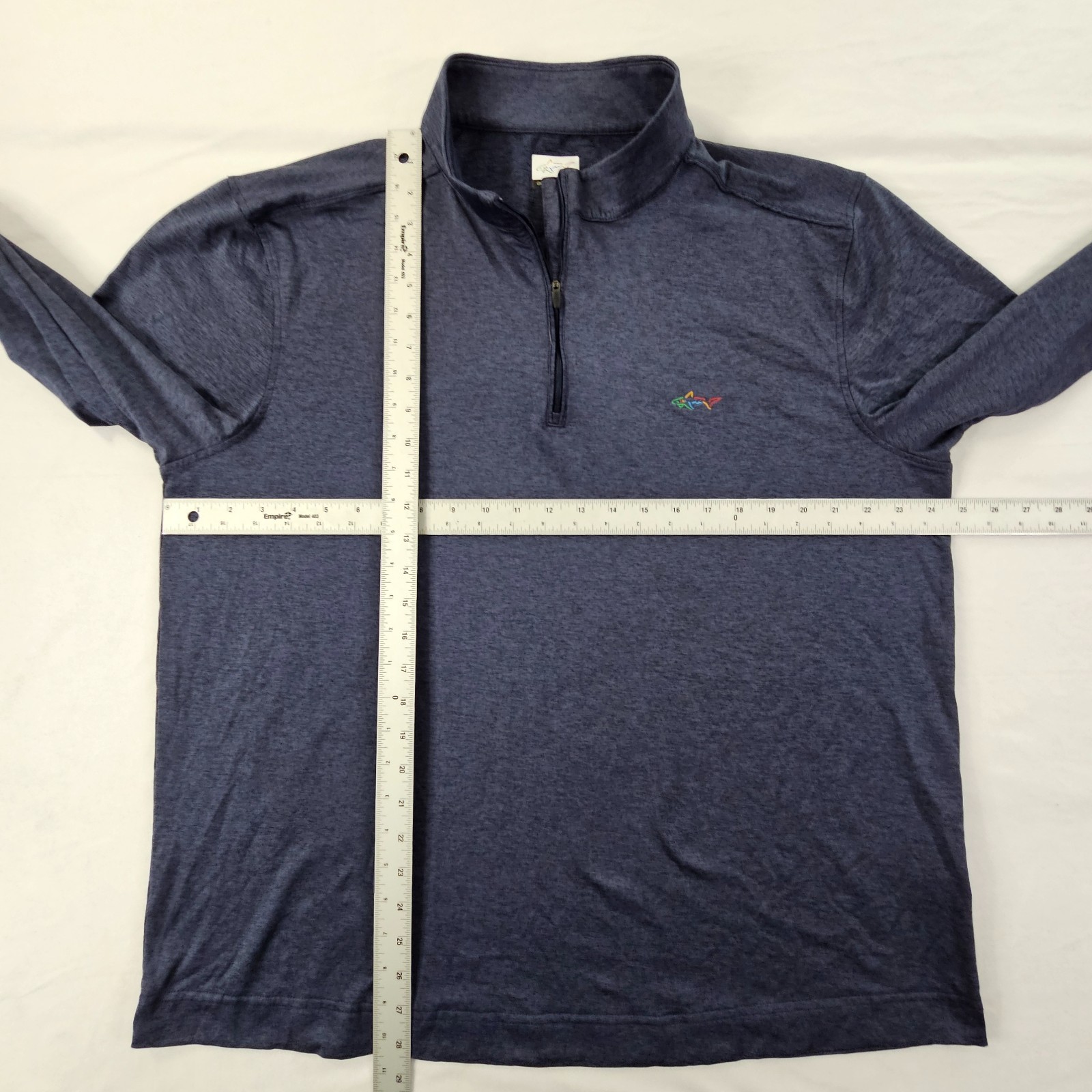 Greg Norman Blue Long Sleeve 1/4 Zip Collared Performance T-Shirt Men's xL gallery