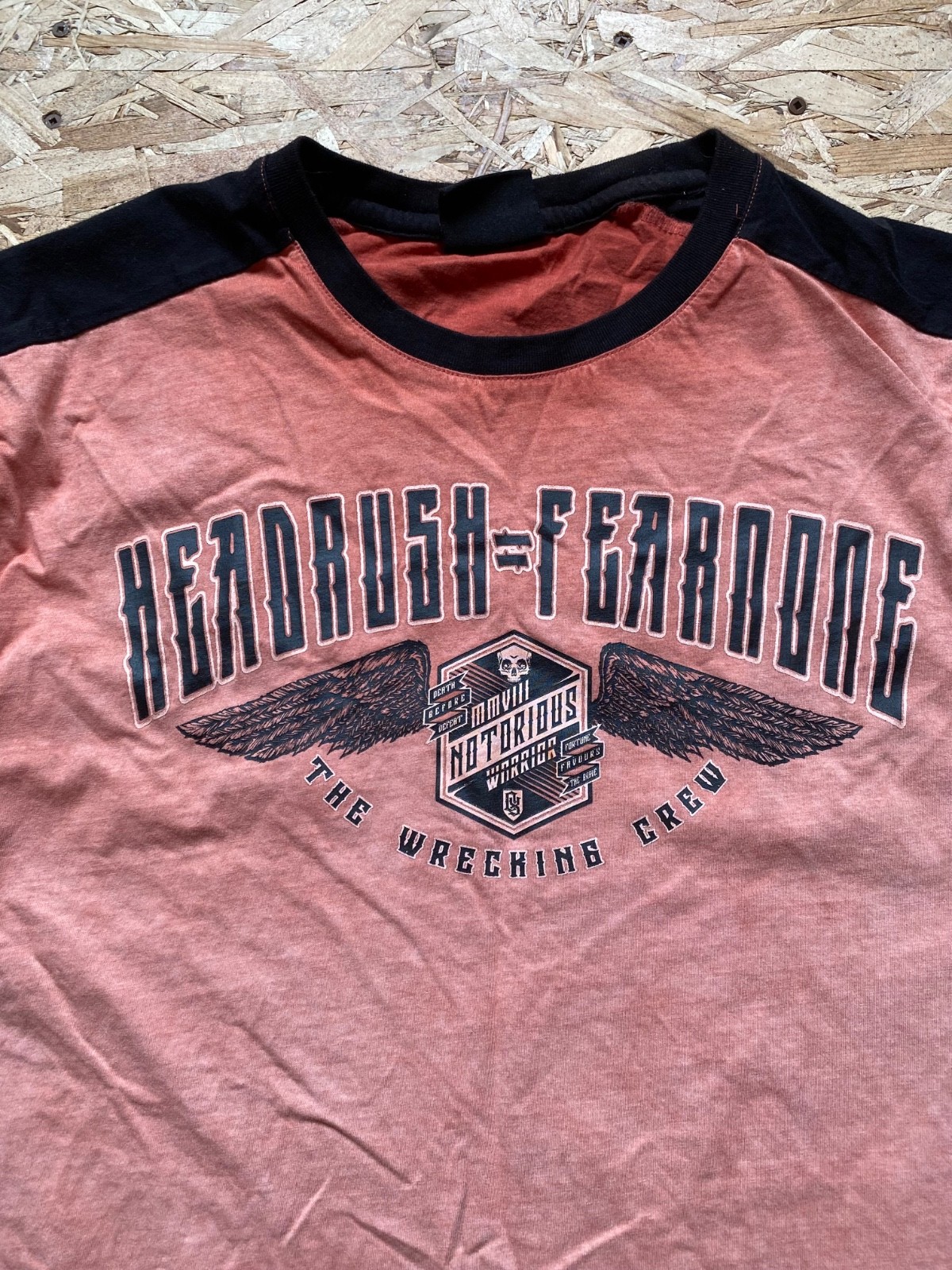 Orange & Black Headrush y2k Skull graphic t-shirt 2XL Reg. fit men's gallery