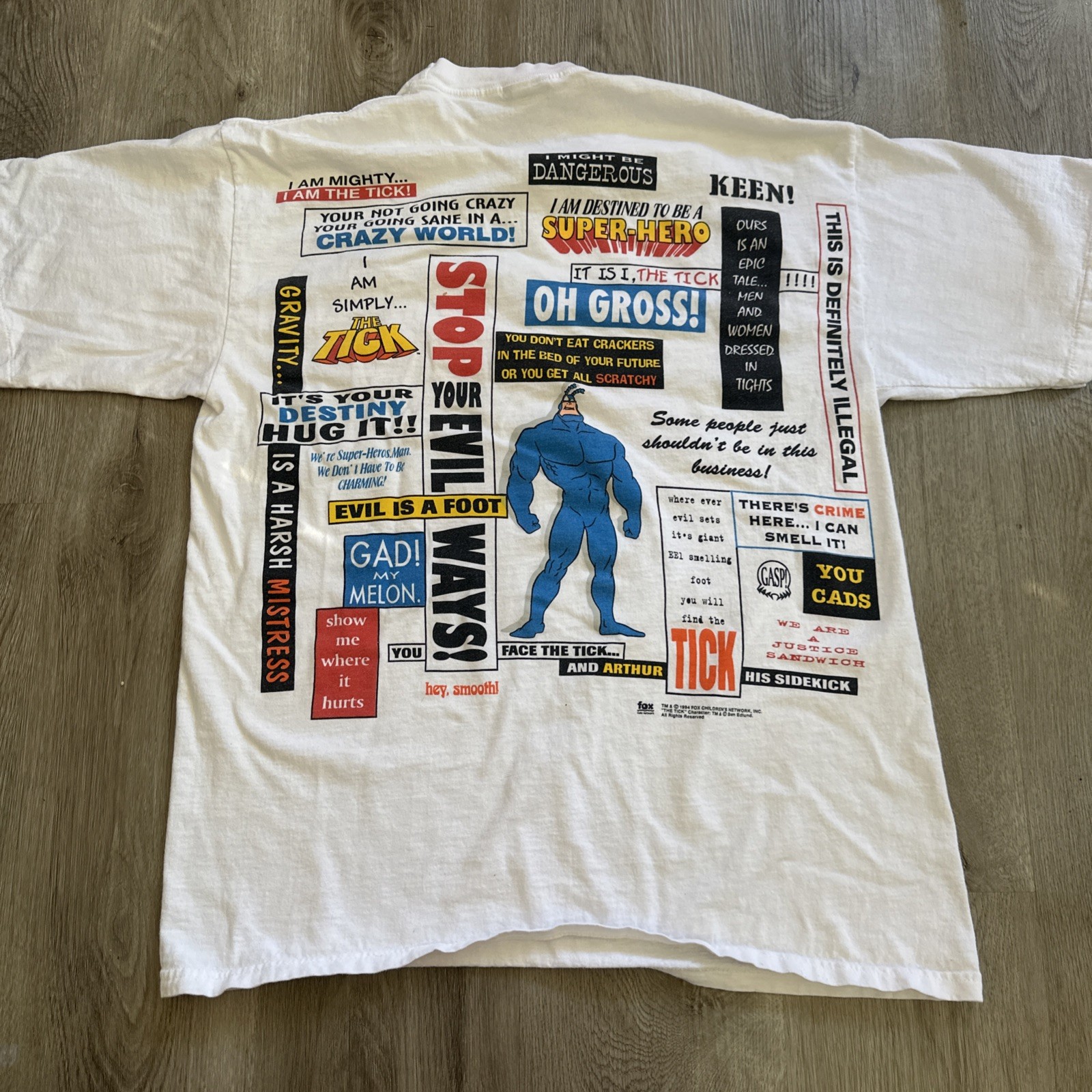 Vintage 90s The Tick HTF Rare Comic T Shirt XL Changes Back Hit Fox Newspaper gallery
