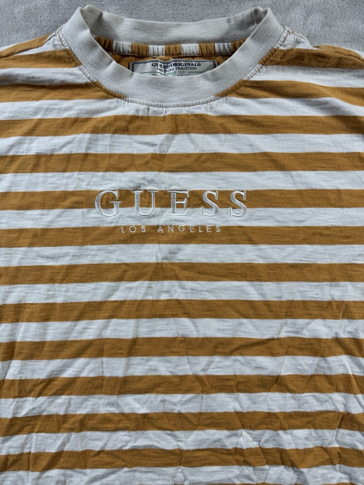 Guess Originals Multicoloured Striped Shirt Size Small Men’s White/ Multicolor gallery