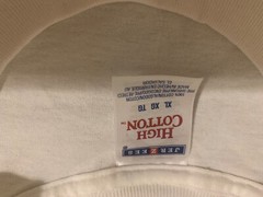 Vintage JERZEES High Cotton White T Shirt Made In El Salvador Size XL