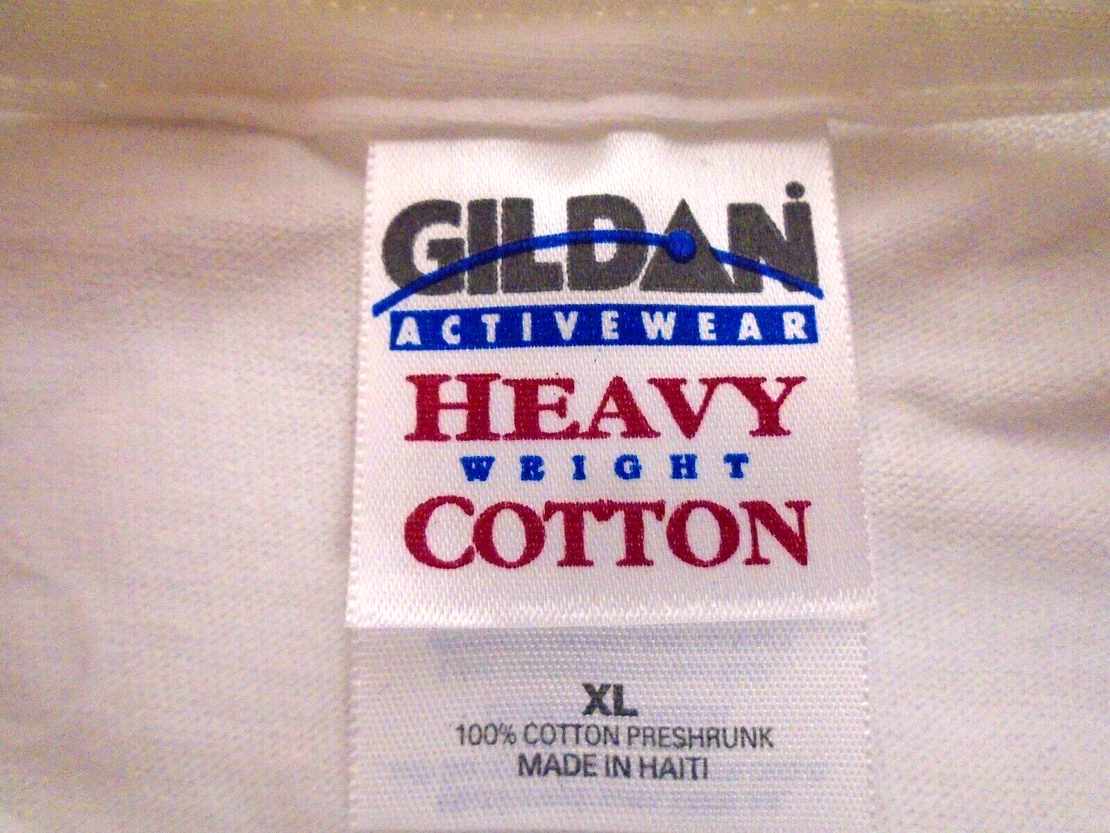 3 T-Shirts Gildan Men's 5.3 Oz White 100% Preshrunk Heavy Cotton G5000 M/L/Or XL gallery
