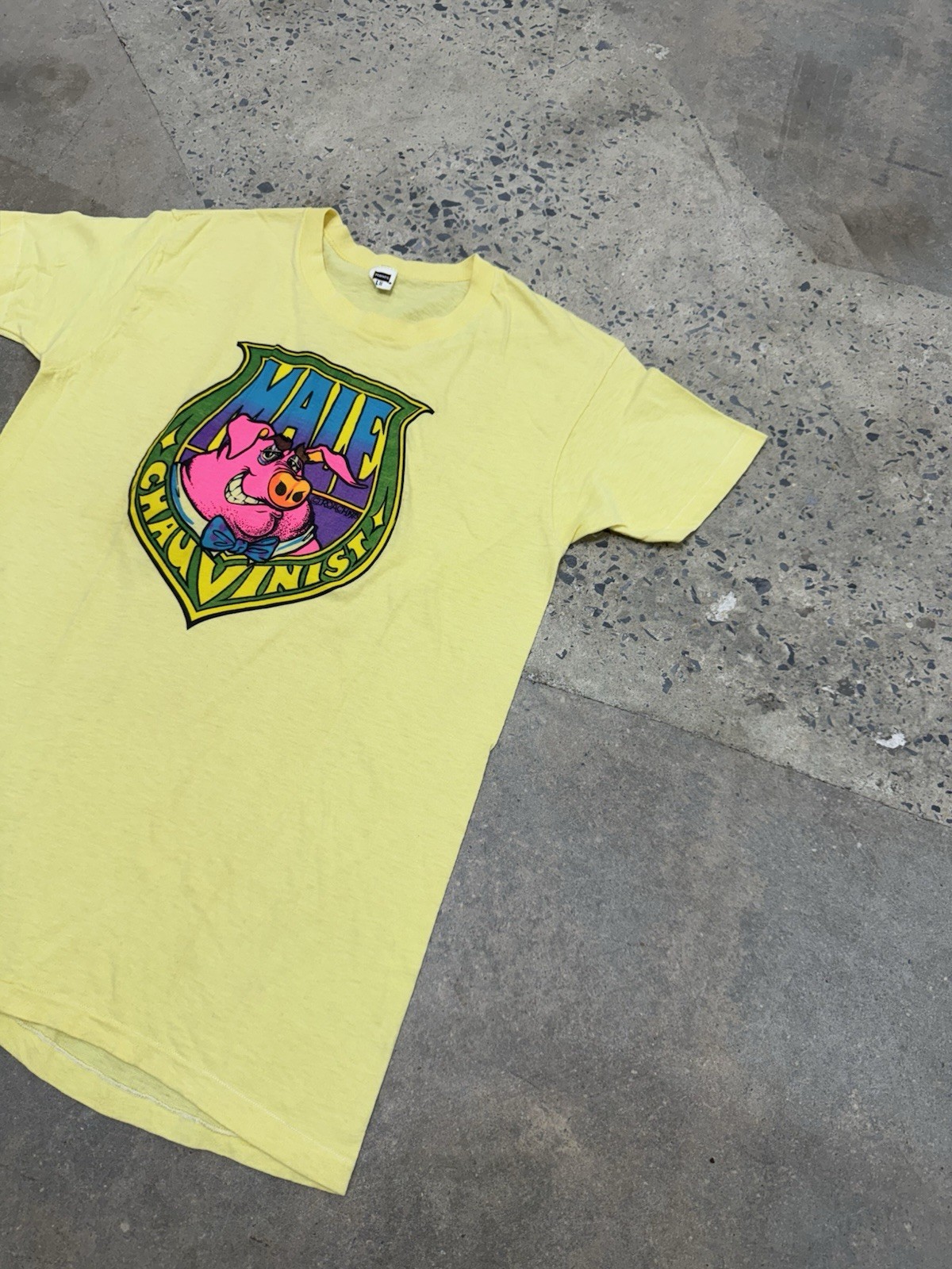 Vintage 70s Male Chauvinist Pig Graphic Tee Rare Roach Studios L Single Stitch gallery