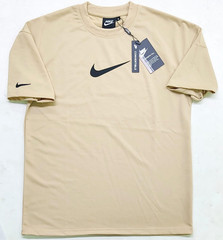 Nike Men’s Beige Synthetic Logo Crew Neck Short Sleeve T-Shirt Size 2XL