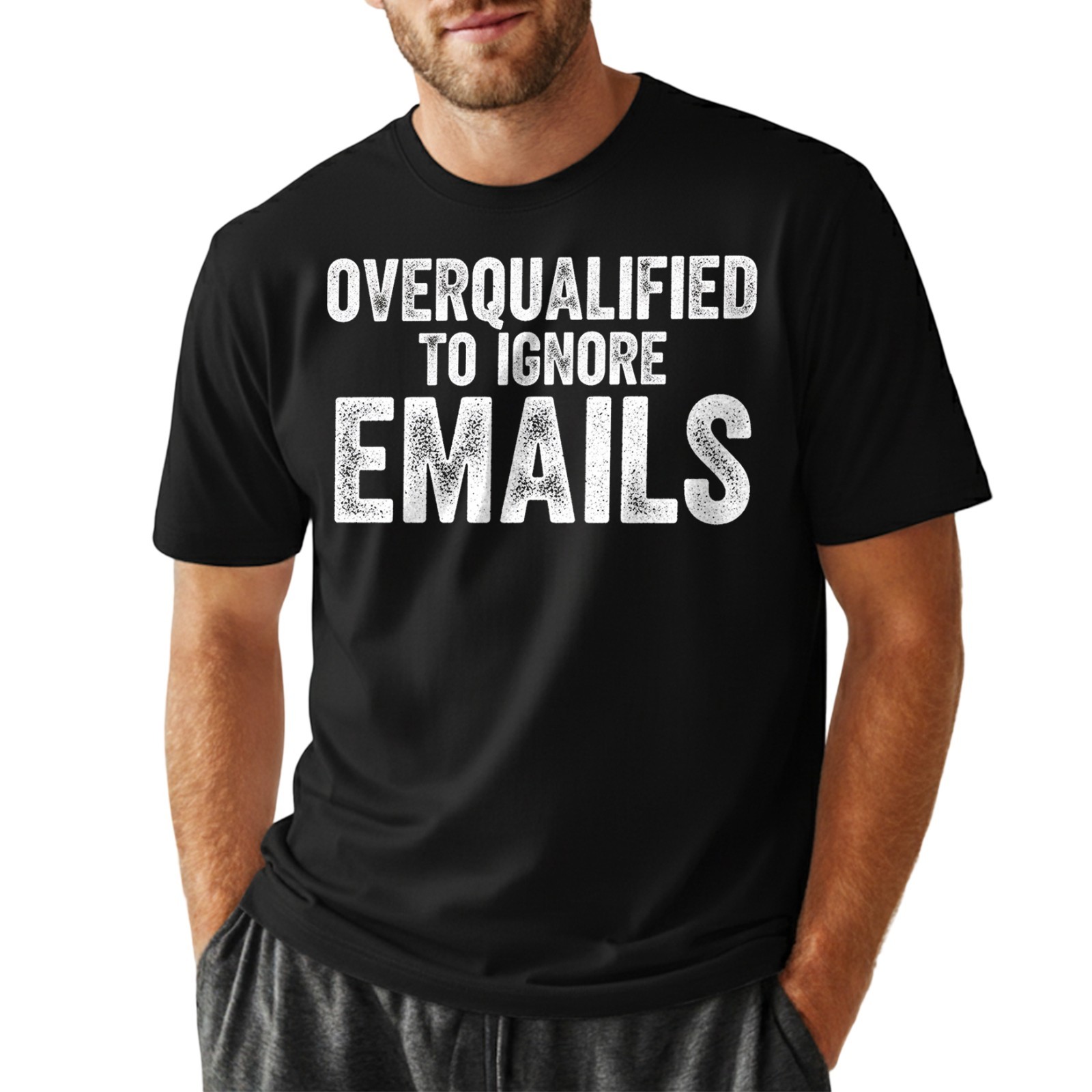 Overqualified to Ignore Emails Office Humor T-Shirt, Work from Home Funny Tee gallery