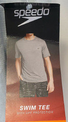 SPEEDO MEN’S SHORT SLEEVE SWIM UPF PROTECTION SHIRT(DOLPHIN GRAY SMALL)NWT