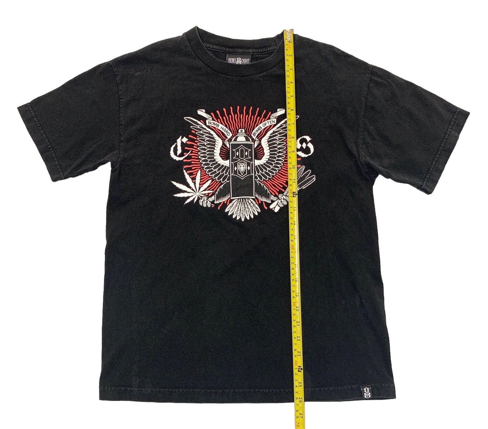 Rebel Eight T-Shirt Mens M Graphic Tee Graffiti Can Marijuana Leaf Sharpies Bomb gallery