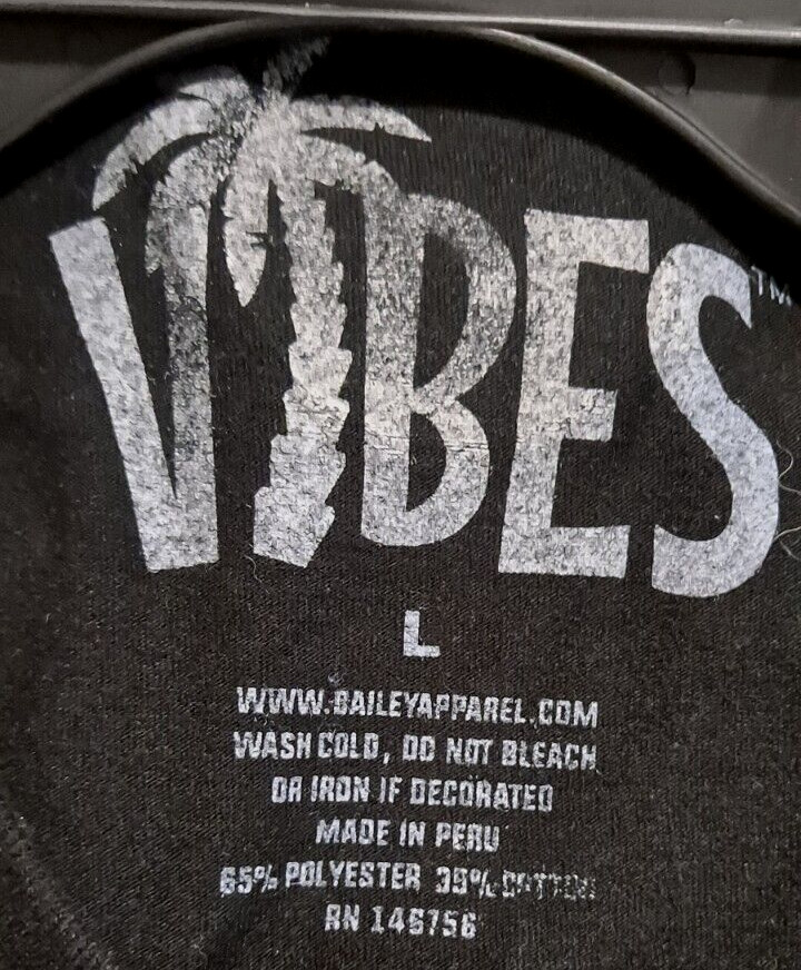 Vibes Legend Bear Money T-Shirt Men's Size Large Black Short Sleeve 100% Cotton gallery