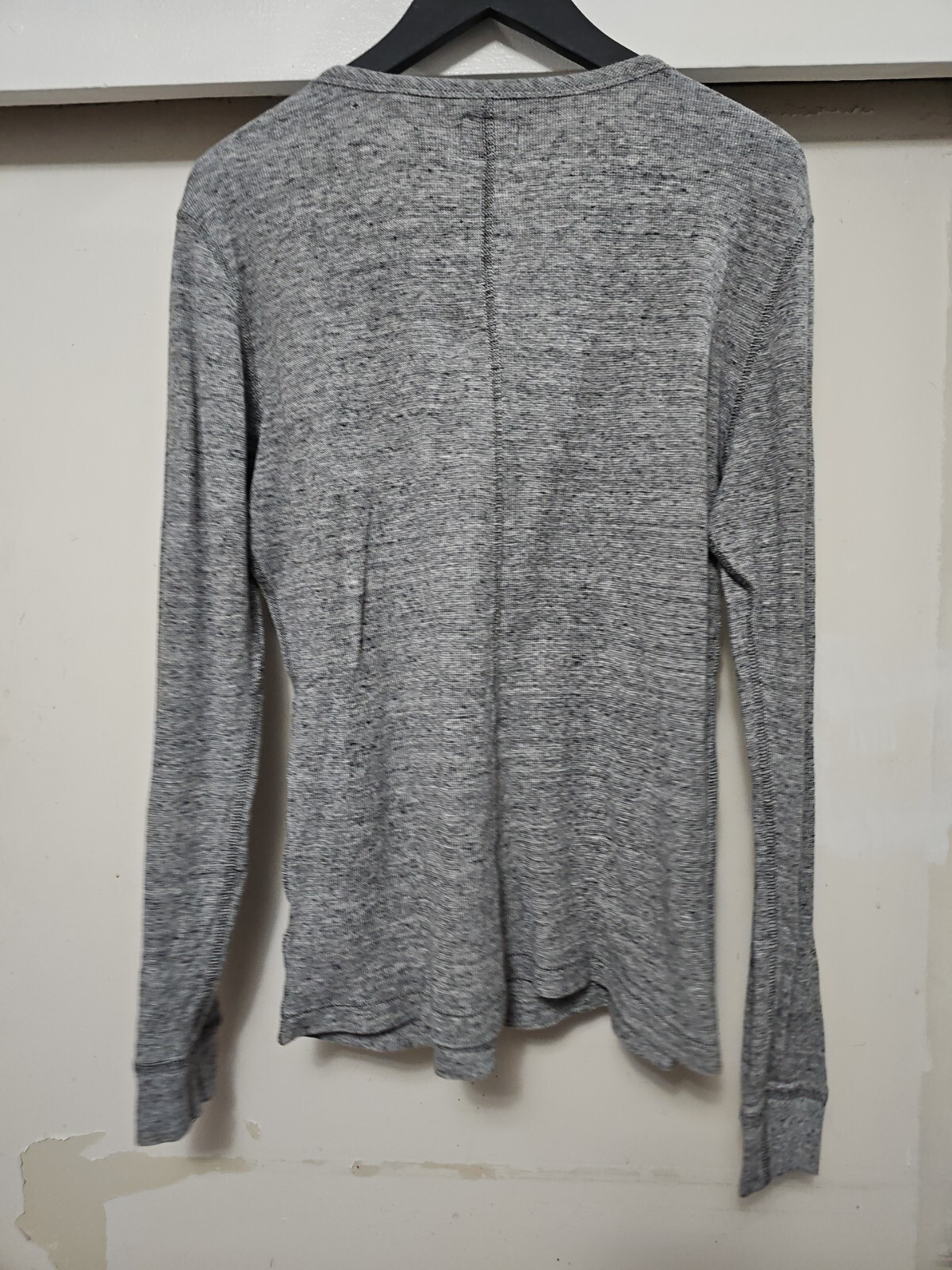 Diesel Industry Henley Stitched Nobel Gray Woven Long Sleeve Shirt SZ Large gallery