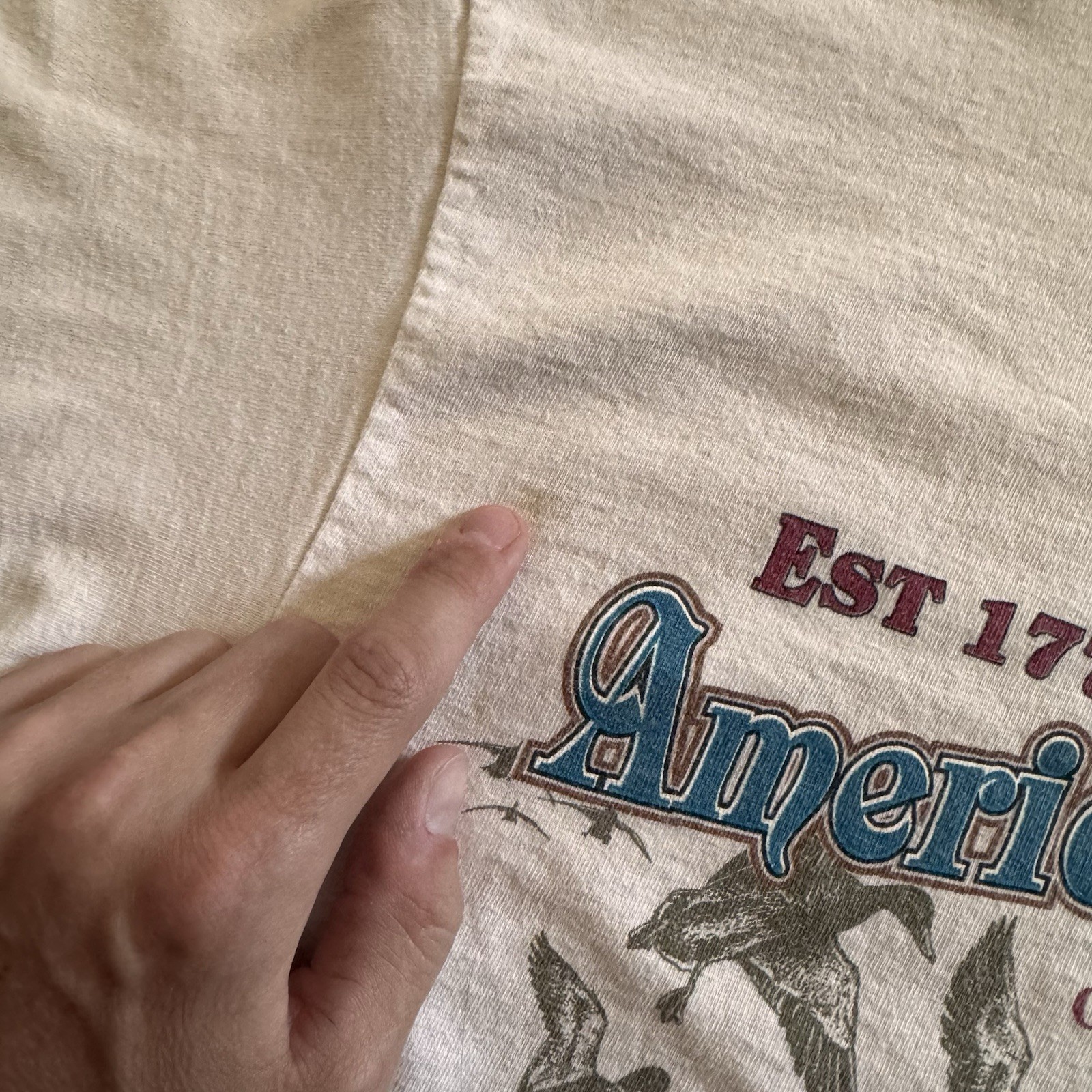 Vintage American Wildlife Mallard Ducks Cream Mens Medium Shirt 90s River Nature gallery