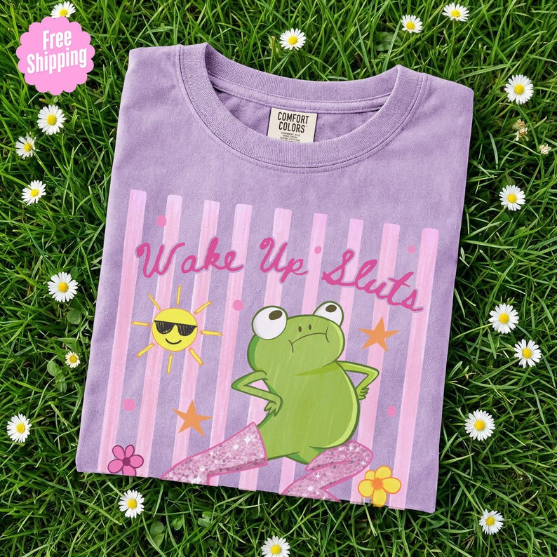 Wake Up Sluts It's Time To Sin Frog Shirt Funny Girls Trip Party Graphic Tee gallery