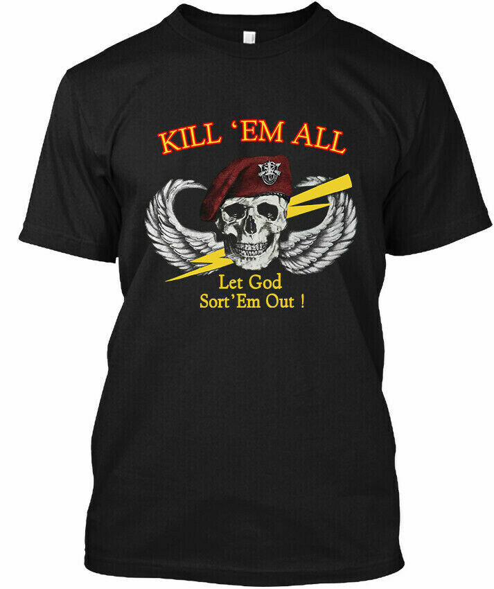 NWT Vintage Kill Em All Let God Sort Em Out 1985 Retro Logo T-Shirt Size S-4XL gallery