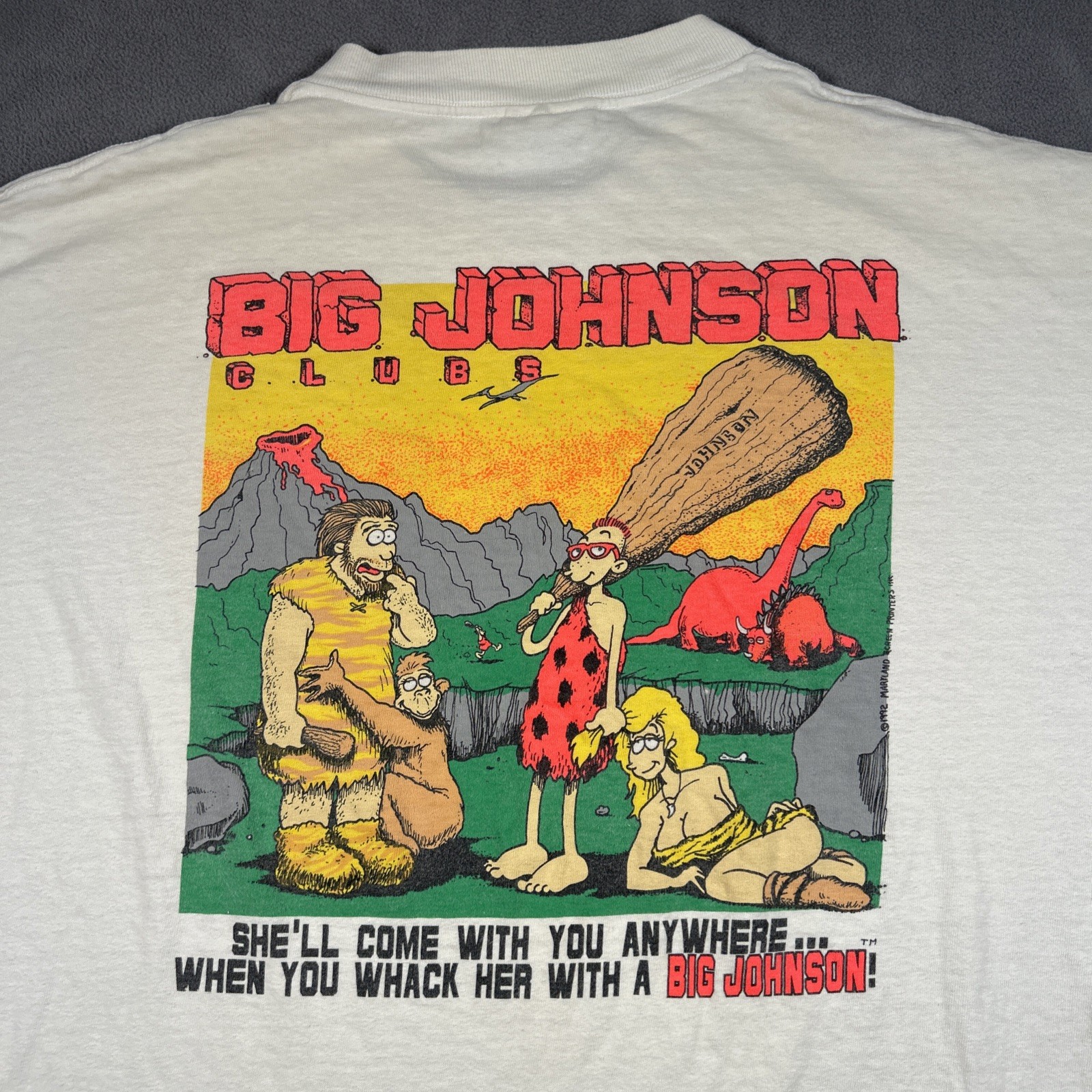 Vtg Big Johnson’s Clubs Single Stitch Short Sleeve Graphic Print T Shirt XXL gallery