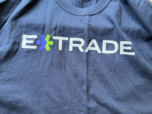 (2) E*Trade Cotton Shirts Navy Blue Mens XL pre-owned gallery