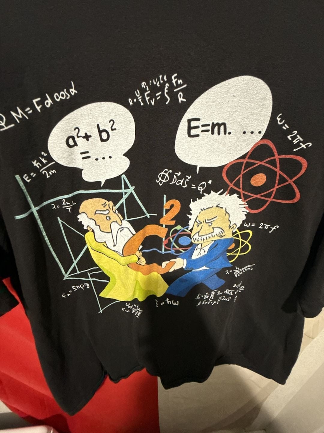 Delta Pythagoras vs Einstein Fight for C Squared Science Graphic T-Shirt gallery