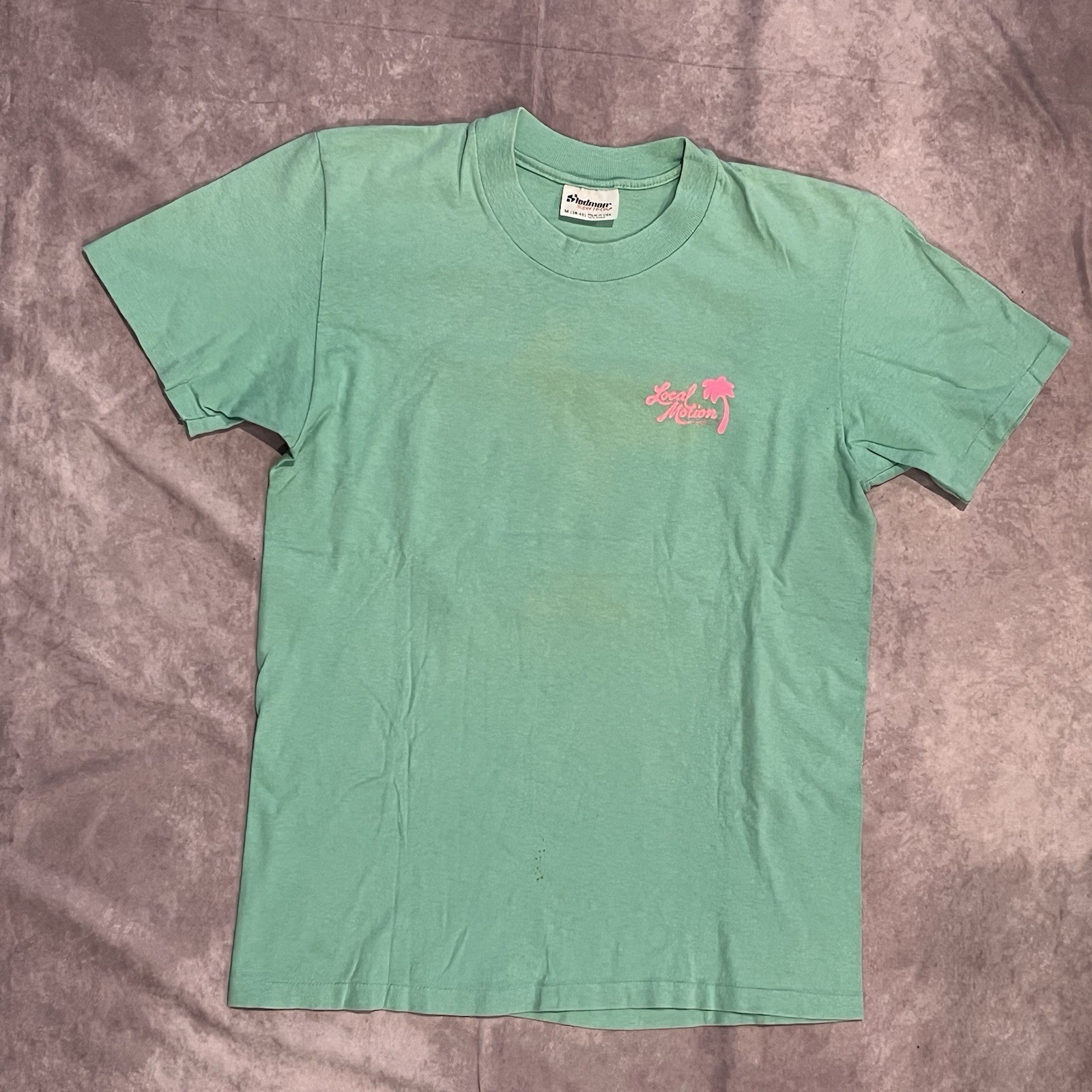 Vintage 1987 Green Local Motion Hawaii Surf Single Stitch T-Shirt Boys Medium gallery