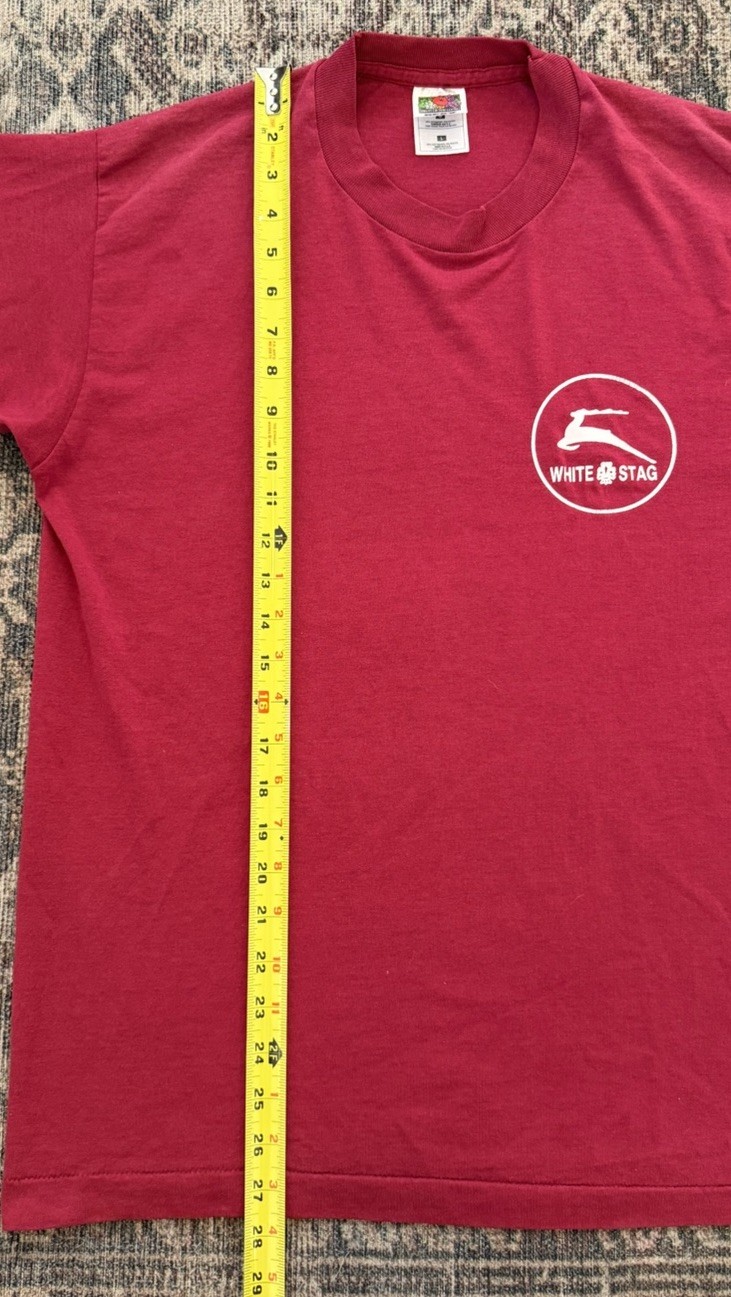 VTG 90s White Stag Single Stitch T Shirt Ski Hirsch-Weis Sportswear SZ L Hiking gallery