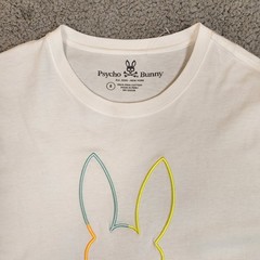 Psycho Bunny Graphic Tee WHITE/Neon (B6U141N1PC) Size 8 = XXL/2XL