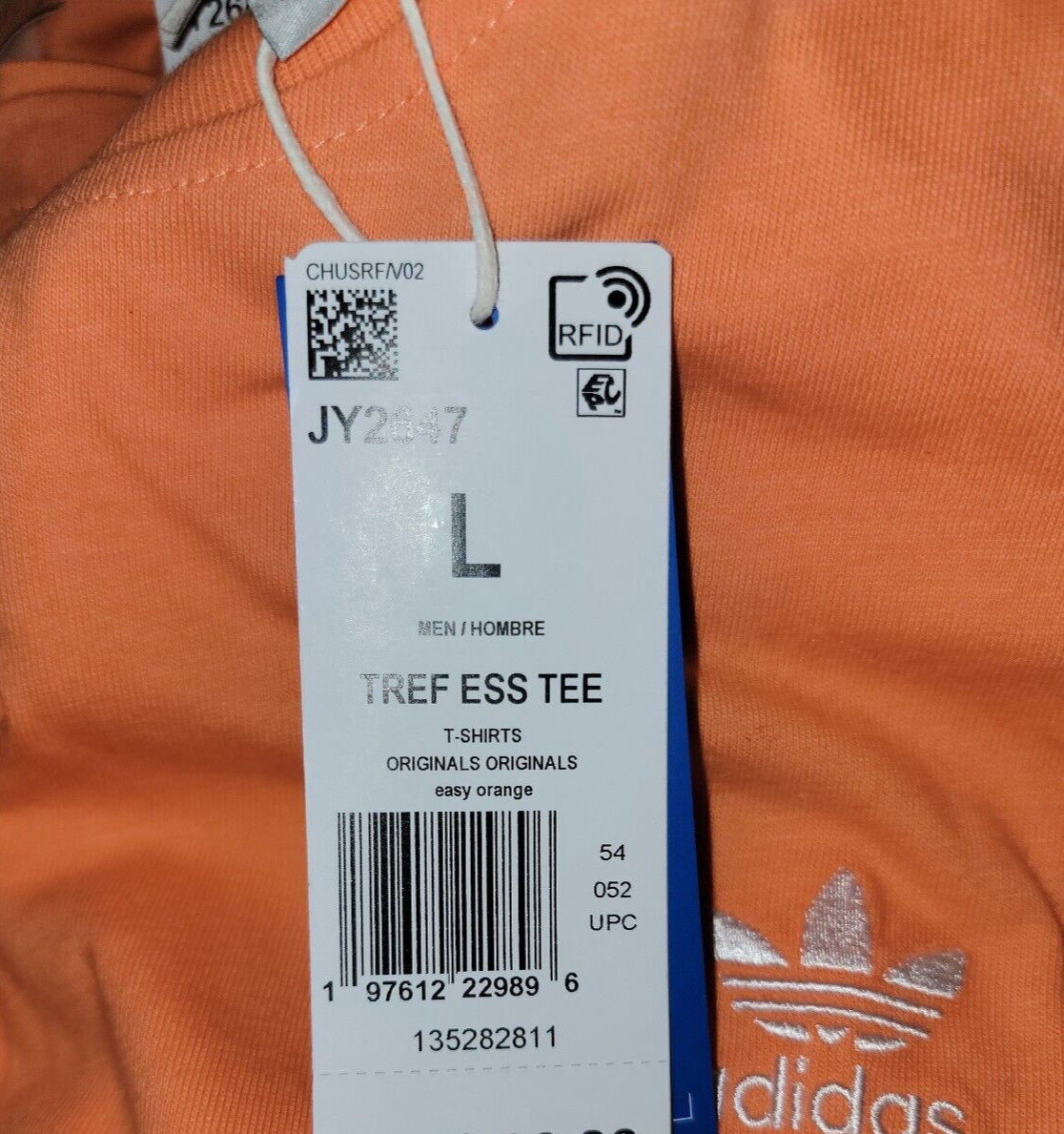 NEW MENS ADIDAS ORIGINALS ESSENTIALS TREFOIL TEE SHIRT~SIZE LARGE #JY2647 ORANGE gallery