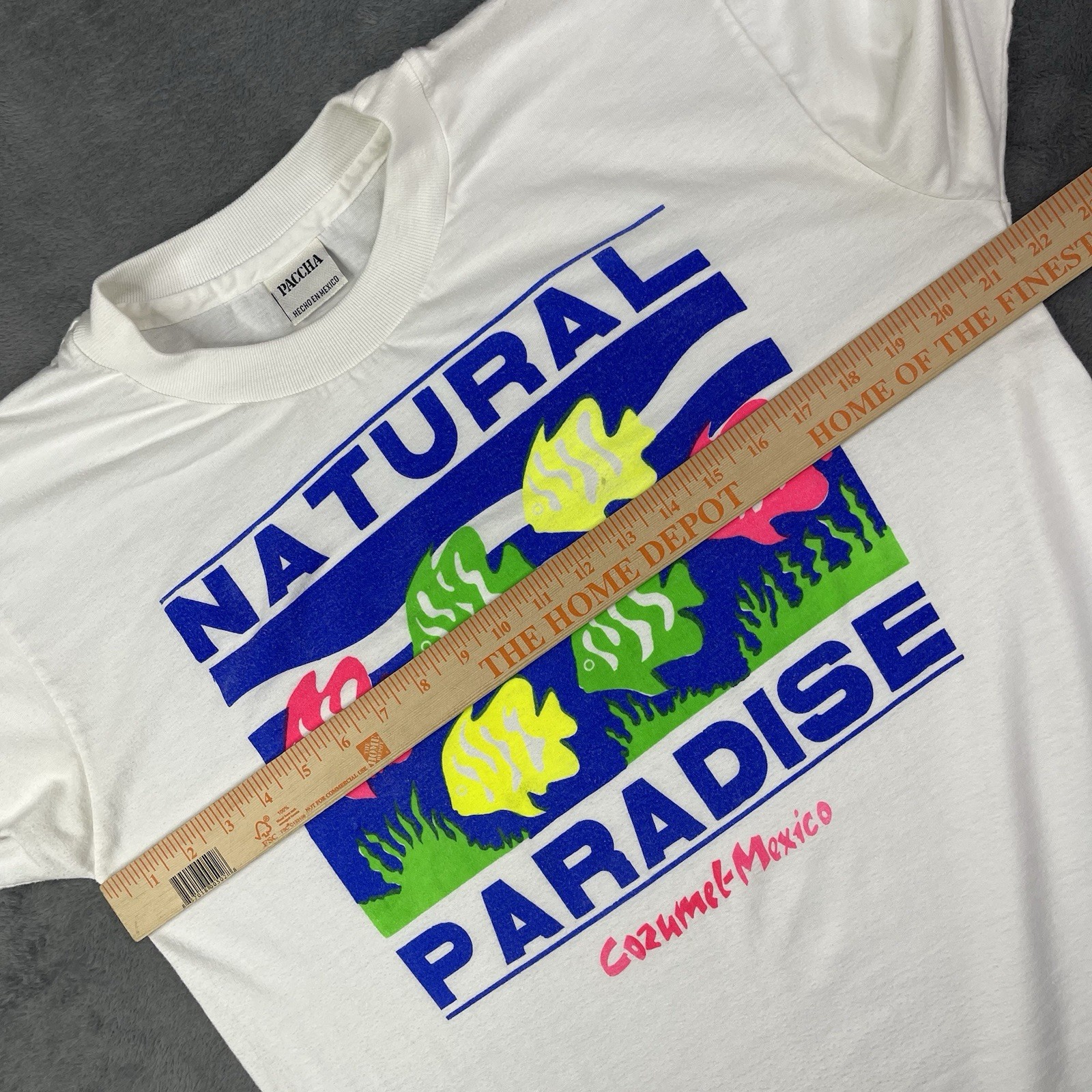 Vintage Mexico Tourist Shirt Mens Large 90s Fish Neon Cozumel Singl Stitch Beach gallery