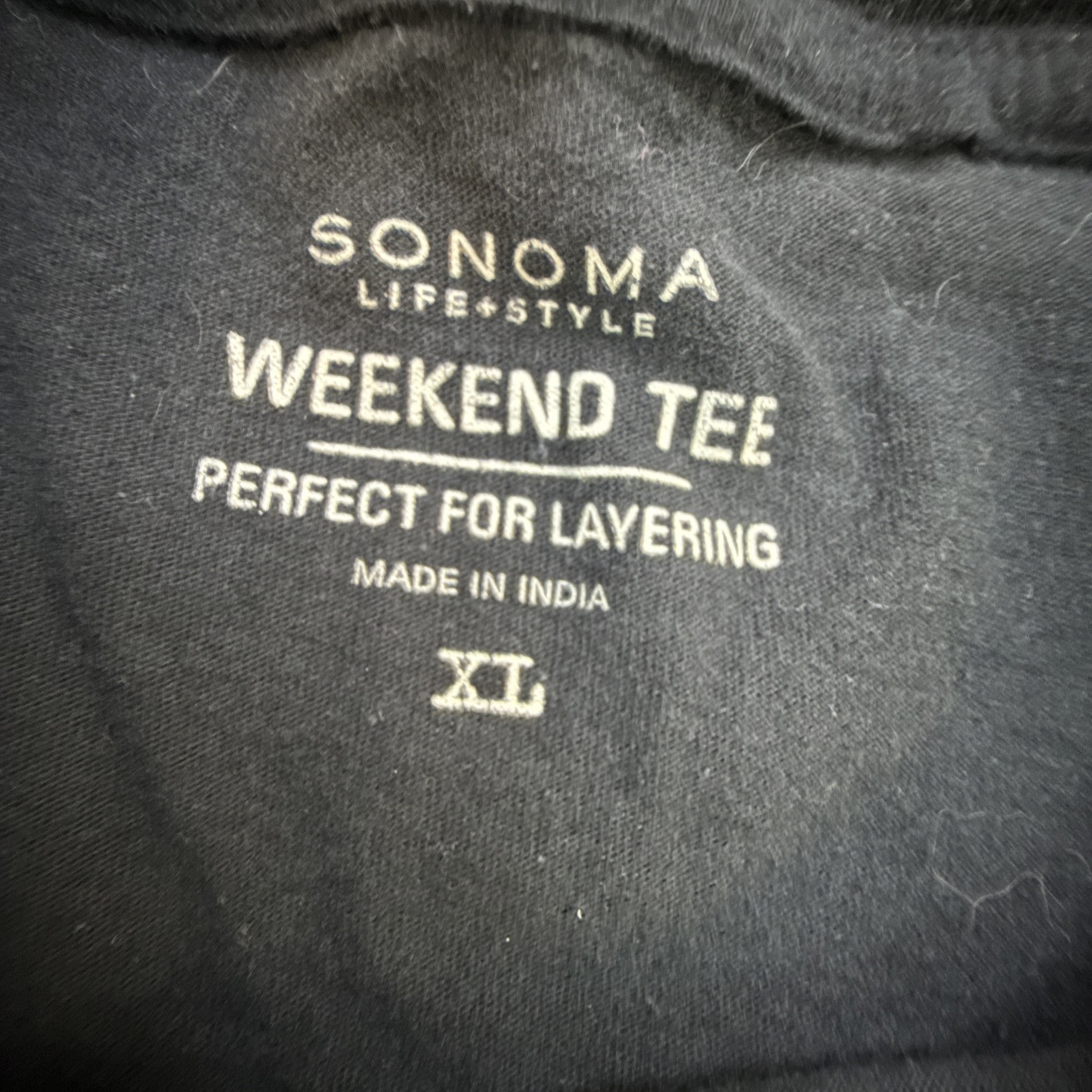 Sanoma Weekend Tee Mens Long Sleeve Pullover 100% Cotton Easy Care Black Size XL gallery