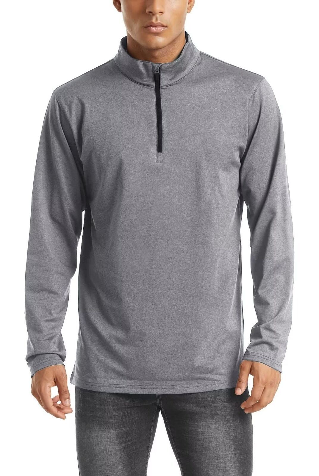 Men's Long Sleeve 1/4 Zip Up Sweatshirts Mock Neck Golf Sport Running T-Shirts gallery