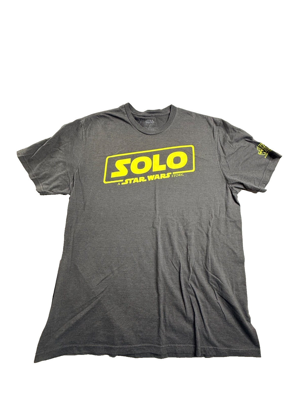 Star Wars Solo Movie Shirt Men’s Medium M Dark Heather Grey Tri-Blend Logo Tee