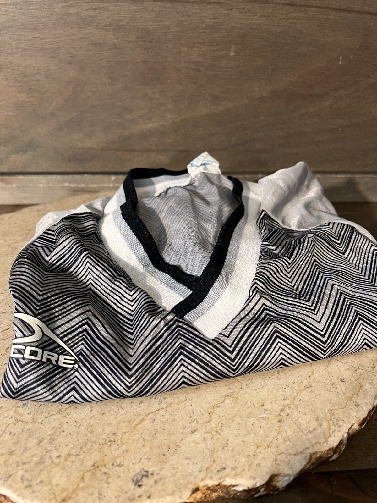 VINTAGE SCORE MENS ATHLETIC SHIRT AMERICAN SOCCER CO. GRAY CHEVRON SIZE LARGE SS gallery