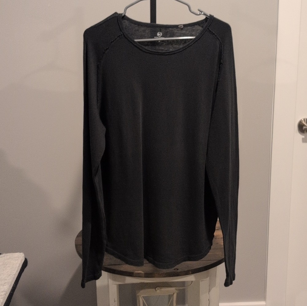 Adriano Goldschmied Black Crew Neck Long Sleeve Knit Cotton T-Shirt Men’s M