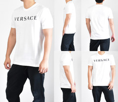 Versace Mainline Embroidery Logo T-shirt Cotton Iconic Retro Shirt Tee Top S