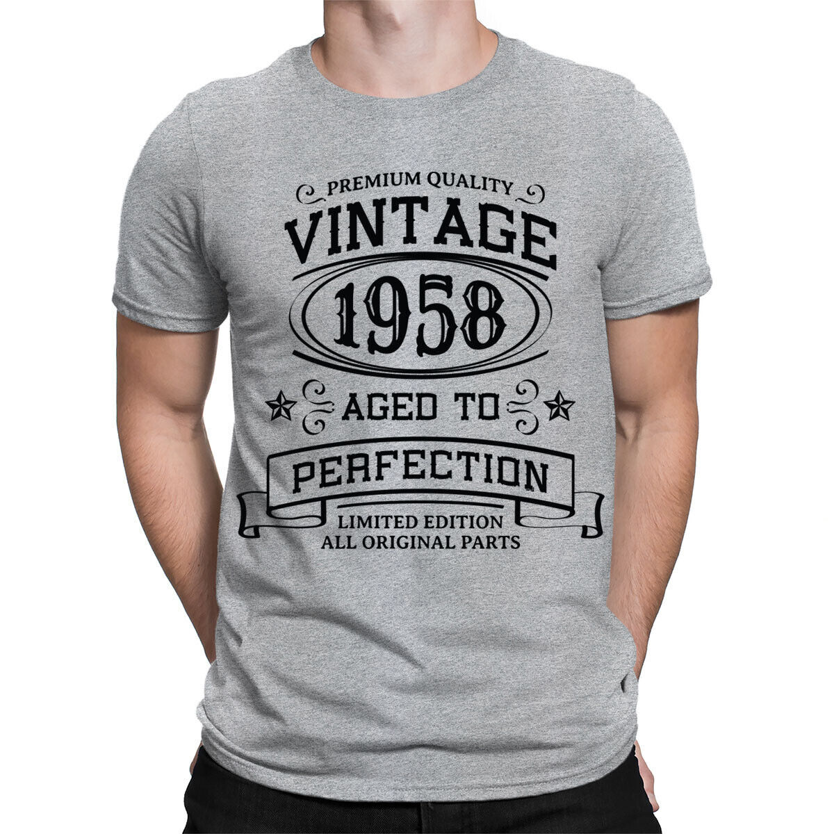 Vintage 1958 Aged To Perfection 66th Birthday Gift Mens Womens T-Shirts #TA-10