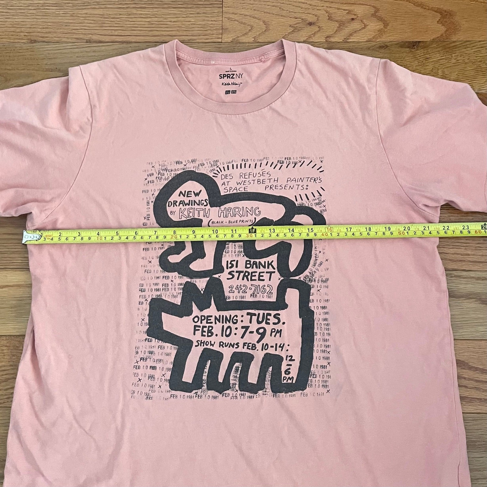 Keith Haring Uniqlo Mens L SPRZ NY T Shirt Salmon Pink Pop Art Short Sleeve gallery