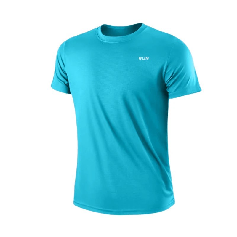 Men Summer Ice Silk Short Sleeve T-Shirt Quick Dry Fitness Sports Gym Wear Gift gallery