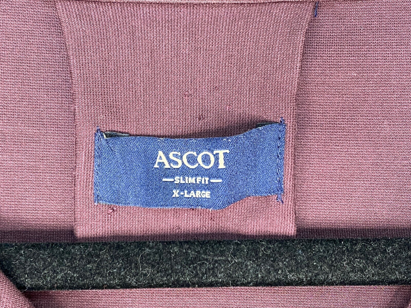Ascot Long Sleeve 1/4 Zip Shirt XL Slim Fit Men's Maroon Pullover Lightweight gallery