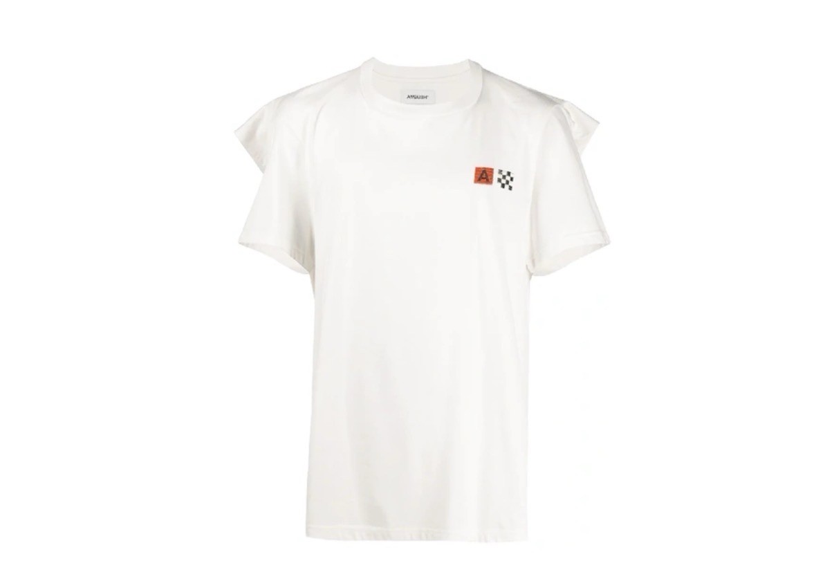 AMBUSH Men’s White Embroidered Logo Jersey Cotton Short Sleeve T-Shirt 3