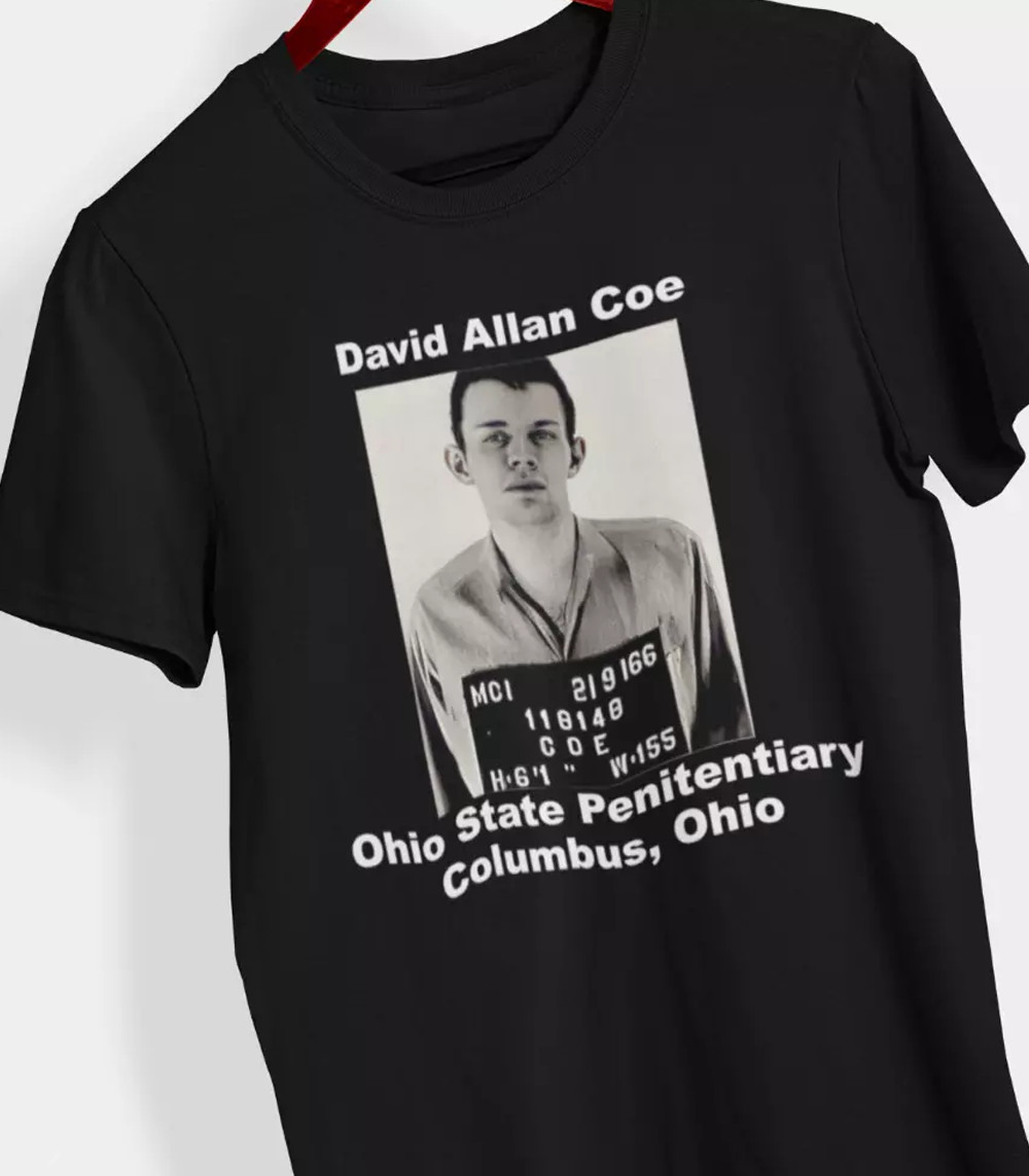 David Allan Coe Mugshot black T-shirt short sleeve All sizes S-5Xl 2F301 gallery