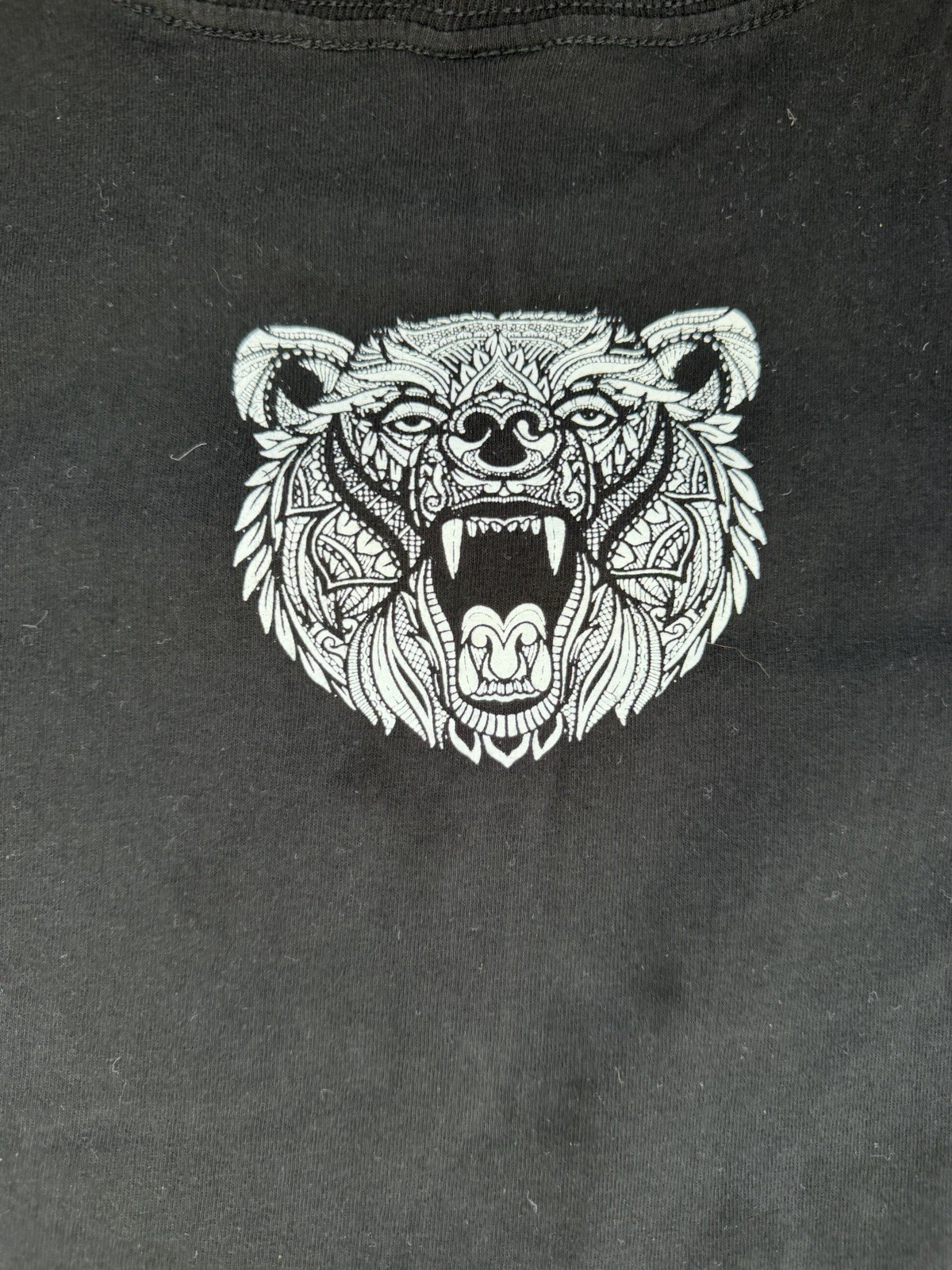 Grizzly Bear Colorful Artsy T-Shirt Small Black Short Sleeve Animal Wildlife gallery