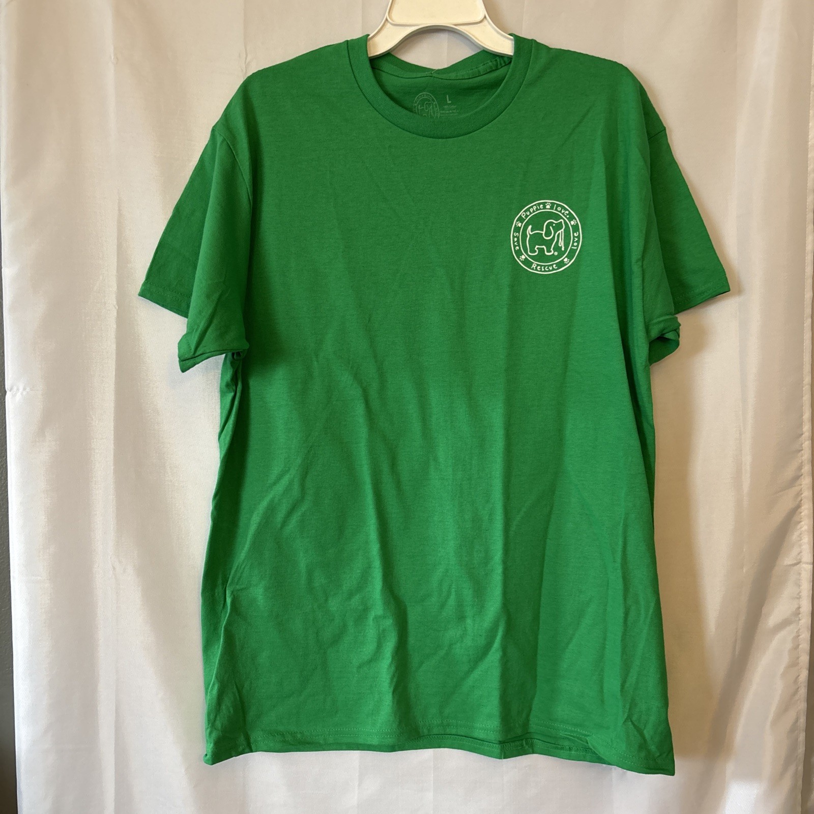 Puppie Love Rescue Green Lucky Charm Puppy Simply style Graphic Tee L gallery