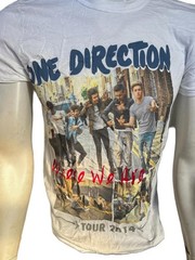 Gildan Men’s One Direction Where We Are Tour 2014 Graphic White Shirt Size M
