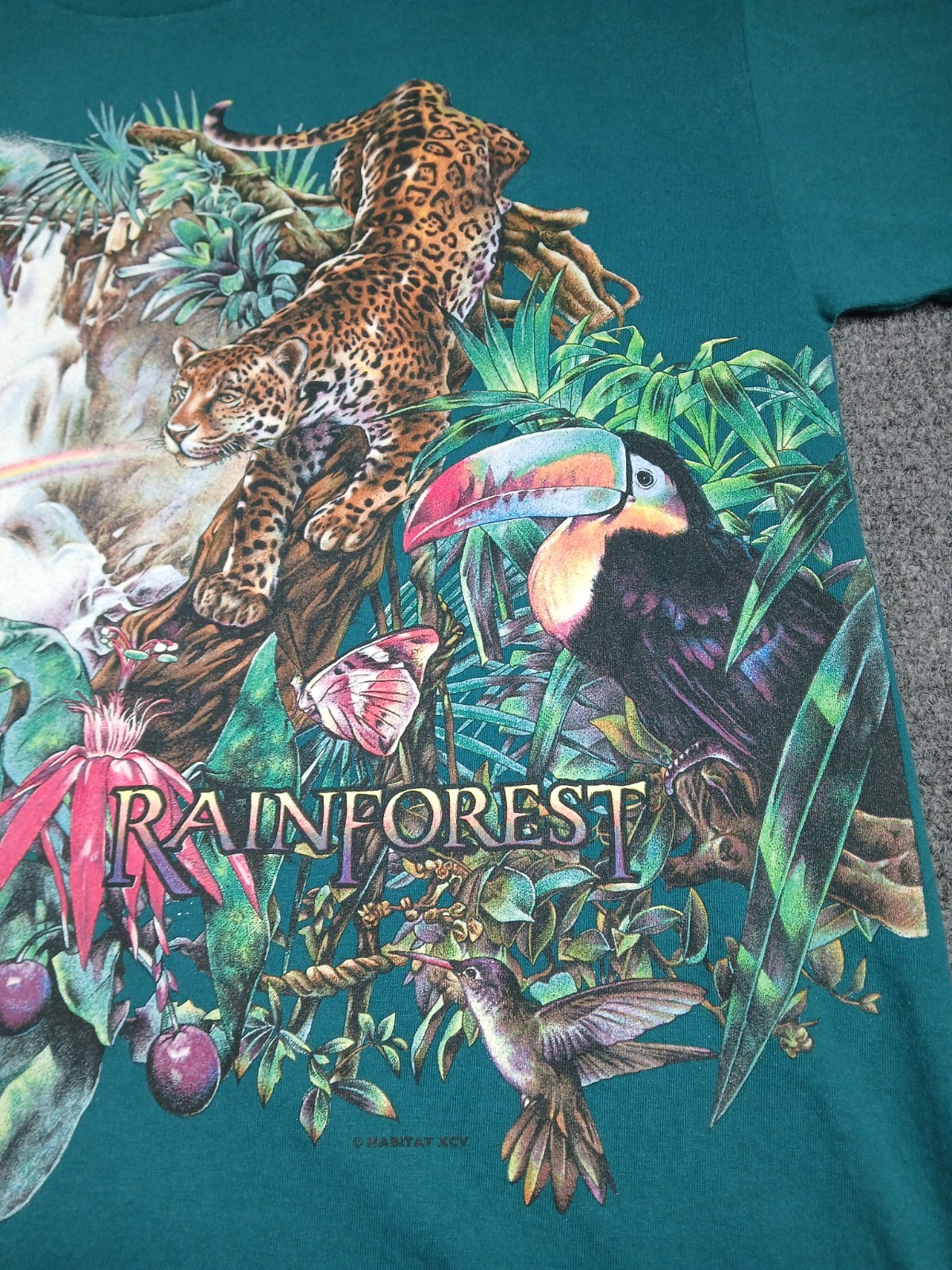 Rain Forest Cafe All Over Print Nature T Shirt Mens Size XXL Single Stitch 90s gallery