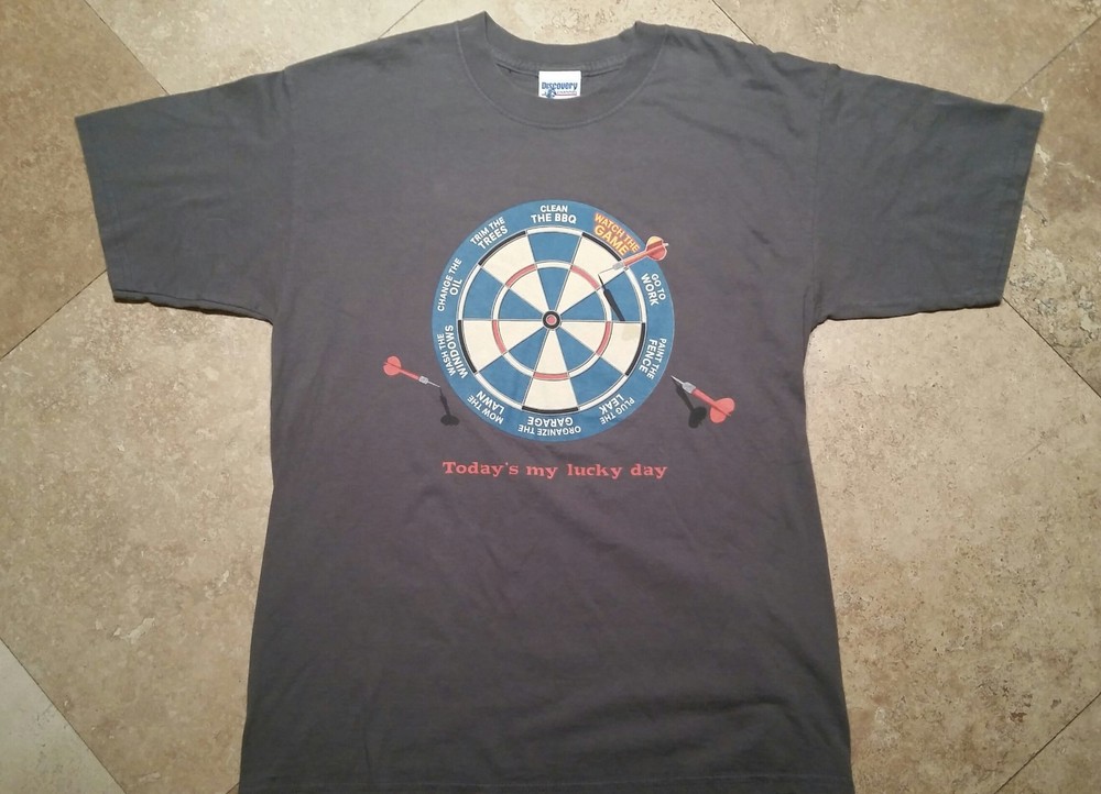 Discovery Channel Short Sleeve Graphic Tee Shirt Cotton Gray L