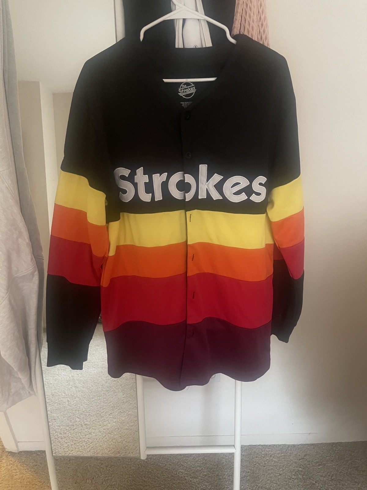 The Strokes Baseball Jersey Men's XL Colorblock Embroidered Band Jersey Retro gallery