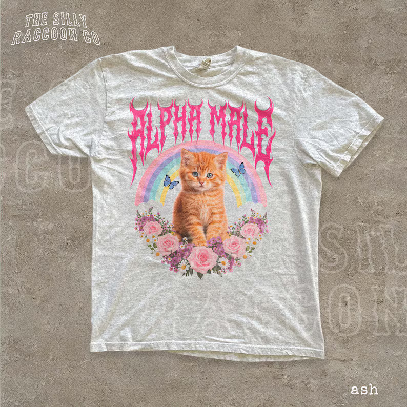 Alpha Male Funny Ironic Kitten Comfort Colors Shirt gallery