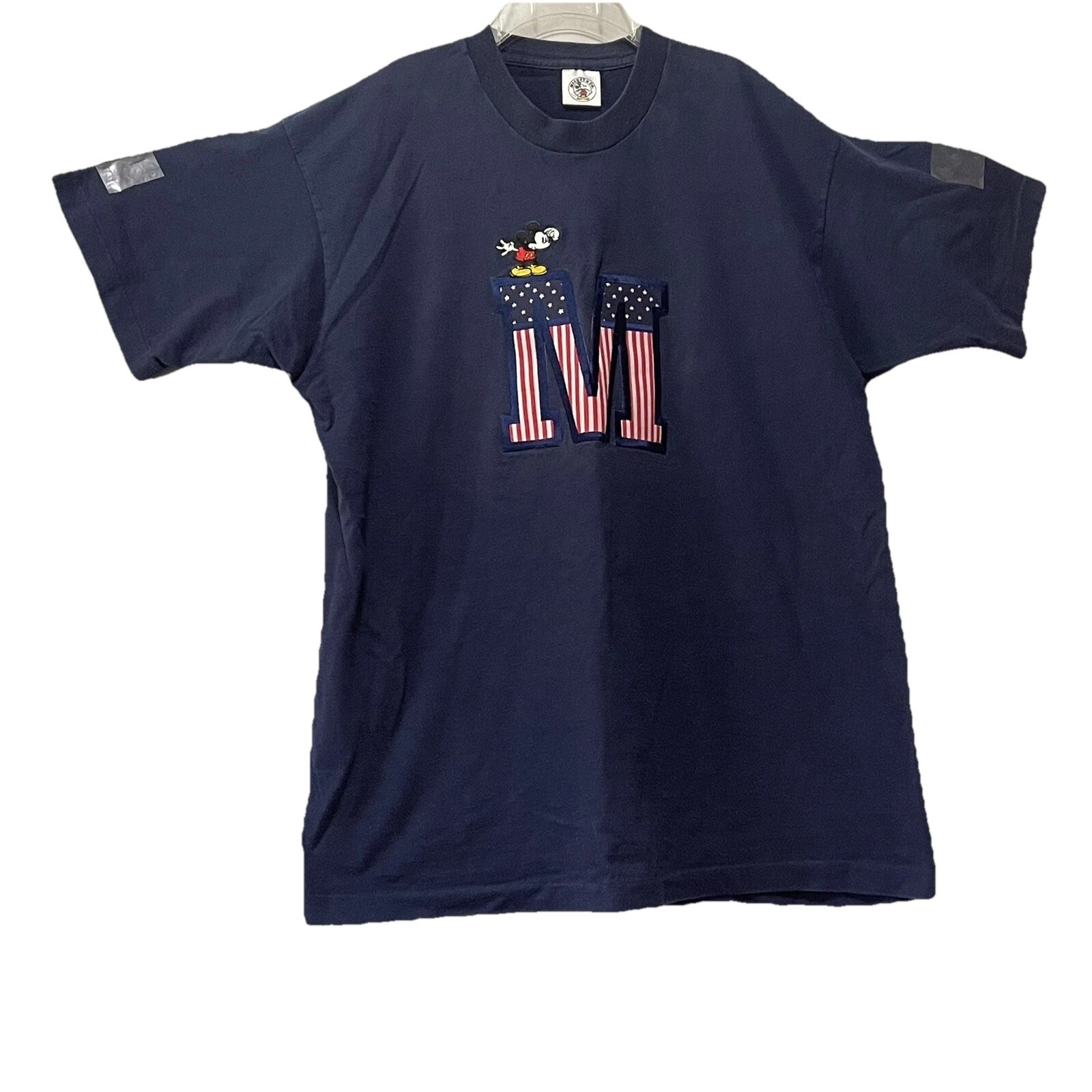 Vintage Disney Mickey Mouse t shirt single stitch felt applique one size e100 gallery