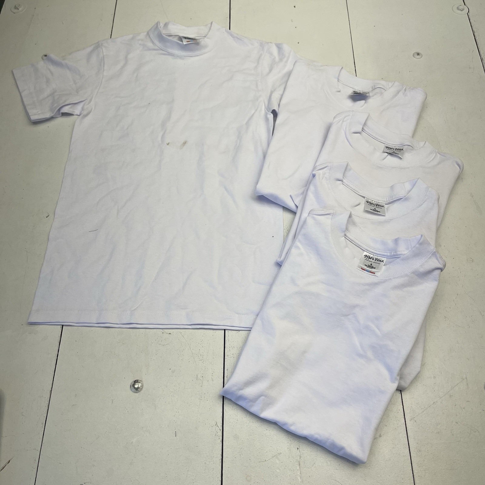 Shaka Wear Super Max Heavy White Short Sleeve T Shirts 5 Pack Mens Small Defects gallery