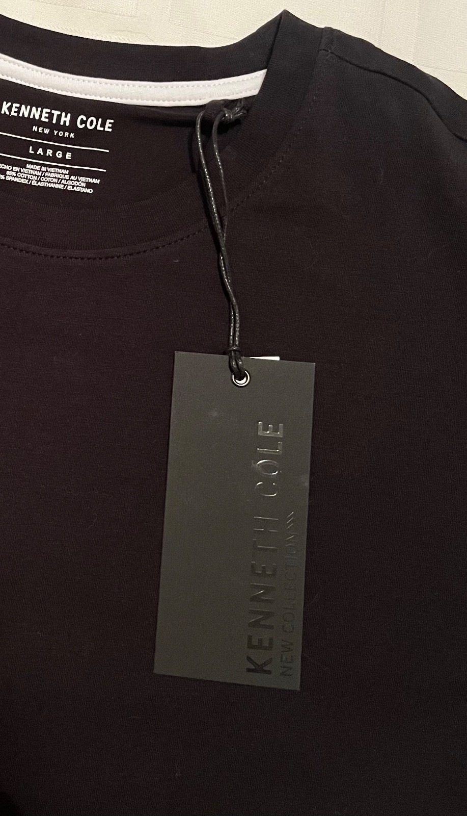 KENNETH COLE ROUND NECK BLACK UNWORN w/ TAGS SHORT SLEEVE- Size L ORIGINALLY $49 gallery