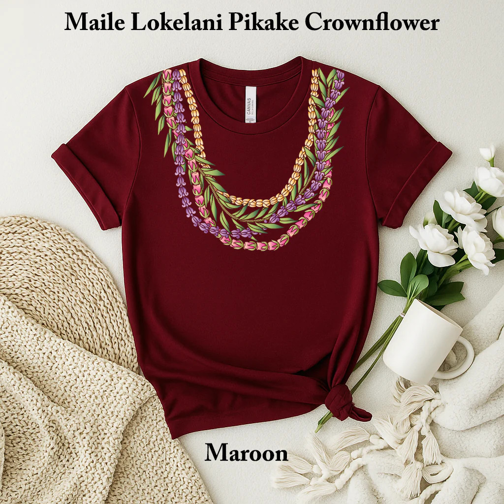 Maile Lokelani Pikake Crown Flower Lei T-Shirt gallery